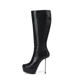 Giaro Plateau Stiefel BEVERLEY Schwarz Snake