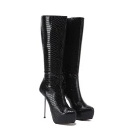 Giaro Plateau Stiefel BEVERLEY Schwarz Snake -Shoes Verkäufe giaro plateau stiefel beverley schwarz snake 8