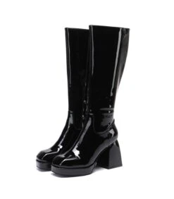Giaro Plateau Stiefel CORTINA Schwarz Glänzend -Shoes Verkäufe giaro plateau stiefel cortina schwarz glaenzend 5
