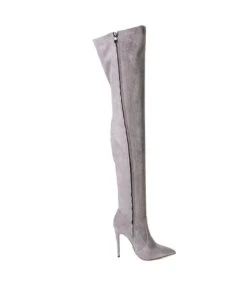 Giaro Overknee Stiefel ARABELLA Grey Velour -Shoes Verkäufe giaro stiefel arabella grey velour 2