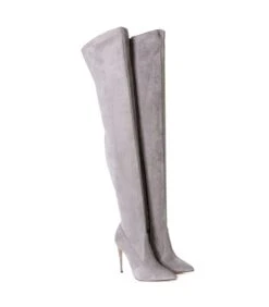 Giaro Overknee Stiefel ARABELLA Grey Velour -Shoes Verkäufe giaro stiefel arabella grey velour 4