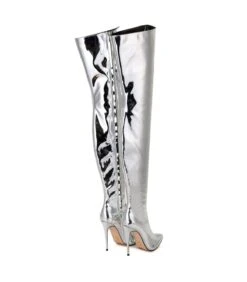 Giaro Overknee Stiefel ARABELLA Liquid Silver -Shoes Verkäufe giaro stiefel arabella liquid silver 5