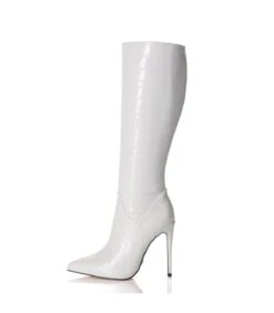 Giaro Stiefel MILA Weiss Krokodilmuster
