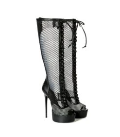 Giaro Plateau Stiefel MESHA Schwarz Matt -Shoes Verkäufe giaroplateau stiefel mesha schwarz matt 4