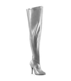 SEDUCE-3000WC Wide Calf/Weitere Wade - Overknee-Stiefel - Silber | Pleaser