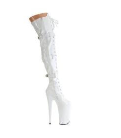 BEYOND-3028 - Plateau Overknee Stiefel - Weiß Lack | Pleaser -Shoes Verkäufe plateau overknee stiefel beyond 3028 weiss lack pleaser 4
