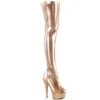 DELIGHT-3000HWR - Plateau Overknee Stiefel - Kupfer/Gold Schimmer | Pleaser