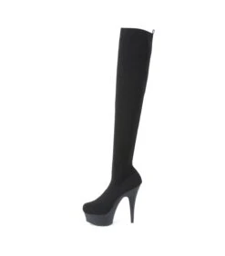 Plateau Overknee Stiefel DELIGHT-3002-1 - Stretch Schwarz -Shoes Verkäufe plateau overknee stiefel delight 3002 1 stretch schwarz 2