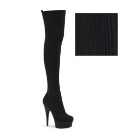 Shoes Verkäufe 33 Plateau Overknee Stiefel DELIGHT-3002-1 - Stretch Schwarz