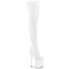 FLAMINGO-3000 - Plateau Overknee Stiefel - Weiß Lack | Pleaser