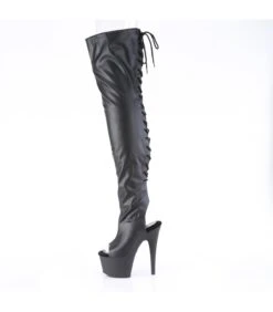 ADORE-3017 - Plateau Overknee Stiefel Peeptoe Mit Offener Verse - Schwarz Matt | Pleaser -Shoes Verkäufe plateau overknee stiefel peeptoe mit offener verse adore 3017 schwarz matt pleaser 2