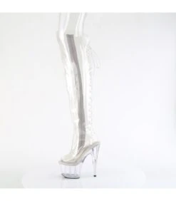 ADORE-3019C - Plateau Overknee Stiefel Peeptoe Mit Offener Verse - Klar/Transparent | Pleaser -Shoes Verkäufe plateau overknee stiefel peeptoe mit offener verse adore 3019c klar transparent pleaser 2
