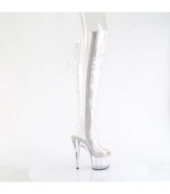 ADORE-3019C - Plateau Overknee Stiefel Peeptoe Mit Offener Verse - Klar/Transparent | Pleaser -Shoes Verkäufe plateau overknee stiefel peeptoe mit offener verse adore 3019c klar transparent pleaser 4