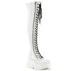 SHAKER-374 Plateau Overknee Stiefel - Weiß Lack | DemoniaCult