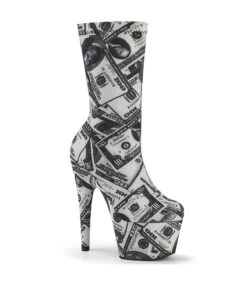 ADORE-1020 Plateau Stiefel - Dollar-Print | Pleaser
