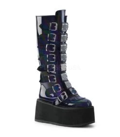 Plateau Stiefel DAMNED-318 Schwarz Lack | DemoniaCult
