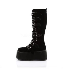 Plateau Stiefel DAMNED-318 Schwarz Samt | DemoniaCult -Shoes Verkäufe plateau stiefel damned 318 schwarz samt 2
