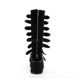 Plateau Stiefel DAMNED-318 Schwarz Samt | DemoniaCult -Shoes Verkäufe plateau stiefel damned 318 schwarz samt 3