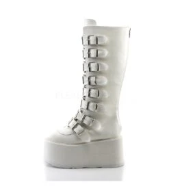 Plateau Stiefel DAMNED-318 Weiss | DemoniaCult -Shoes Verkäufe plateau stiefel damned 318 weiss 2