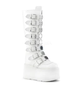 Plateau Stiefel DAMNED-318 Weiss | DemoniaCult