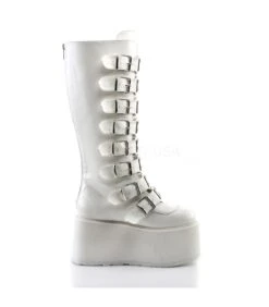 Plateau Stiefel DAMNED-318 Weiss | DemoniaCult -Shoes Verkäufe plateau stiefel damned 318 weiss 4