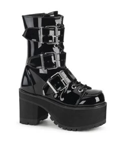 Plateau Stiefel RANGER-308 Schwarz Lack | DemoniaCult