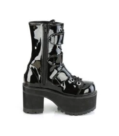 Plateau Stiefel RANGER-308 Schwarz Lack | DemoniaCult -Shoes Verkäufe plateau stiefel ranger 308 schwarz lack 4