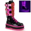 SLACKER-156 Plateau Stiefel - Schwarz/Pink Neon | DemoniaCult