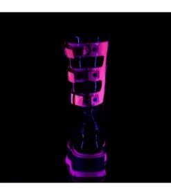 SLACKER-156 Plateau Stiefel - Schwarz/Pink Neon | DemoniaCult -Shoes Verkäufe plateau stiefel slacker 156 schwarz pink neon 3