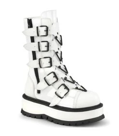SLACKER-160 Plateau Stiefel - Weiss | DemoniaCult