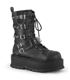 Plateau Stiefel SLACKER-165 Schwarz Matt | DemoniaCult