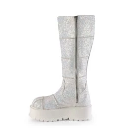 Plateau Stiefel SLACKER-230 Weiss Glitzer | DemoniaCult -Shoes Verkäufe plateau stiefel slacker 230 weiss glitzer 6