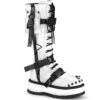 SLACKER-260 Plateau Stiefel - Weiss Lack | DemoniaCult