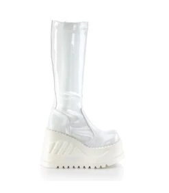Plateau Stiefel STOMP-200 Weiss Lack | DemoniaCult -Shoes Verkäufe plateau stiefel stomp 200 weiss lack 4
