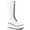 Plateau Stiefel TRASHVILLE-502 Weiss Matt | DemoniaCult