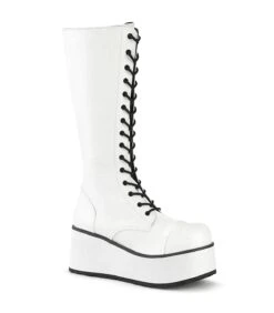 Plateau Stiefel TRASHVILLE-502 Weiss Matt | DemoniaCult