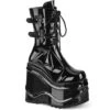 Plateau Stiefel WAVE-150 Schwarz Lack | DemoniaCult