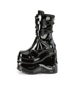 Plateau Stiefel WAVE-150 Schwarz Lack | DemoniaCult -Shoes Verkäufe plateau stiefel wave 150 schwarz lack 3