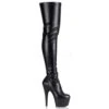 Plateau Overknee Stiefel ADORE-3000 - PU Schwarz