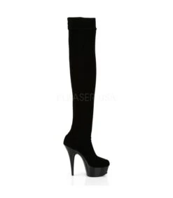 Plateau Overknee Stiefel DELIGHT-3002 -Shoes Verkäufe pleaser delight 3002 blk 4