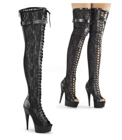 Plateau Overknee Stiefel DELIGHT-3025ML - Spitze