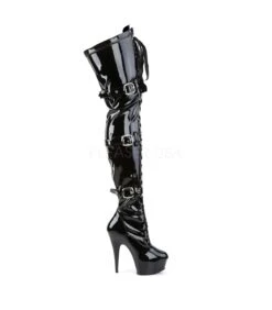 Plateau Overknee Stiefel DELIGHT-3028 - Lack -Shoes Verkäufe pleaser delight 3028 blk 4