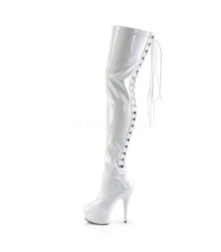 Overknee Stiefel DELIGHT-3063 - Lack Weiß -Shoes Verkäufe pleaser delight 3063 wht 2