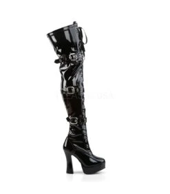 Overknee Stiefel ELECTRA-3028 - Lack Schwarz -Shoes Verkäufe pleaser electra 3028 blk 4