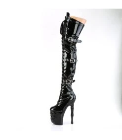RAPTURE-3028 Overknee Stiefel - Schwarz Lack Mit Totenkopfplatetau | Pleaser -Shoes Verkäufe rapture 3028 overknee stiefel schwarz lack mit totenkopfplatetau pleaser 2