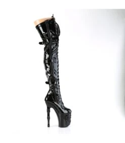 RAPTURE-3028 Overknee Stiefel - Schwarz Lack Mit Totenkopfplatetau | Pleaser -Shoes Verkäufe rapture 3028 overknee stiefel schwarz lack mit totenkopfplatetau pleaser 4