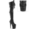 RAPTURE-3028 Overknee Stiefel - Schwarz Matt Mit Totenkopf | Pleaser