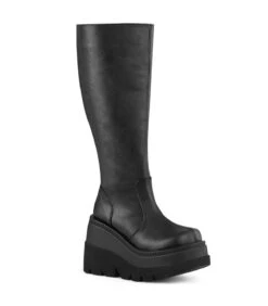 SHAKER-100WC Plateau Stiefel - Schwarz Matt | DemoniaCult