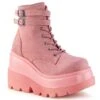 SHAKER-52 Plateau Stiefel - Rosa Wildleder | DemoniaCult
