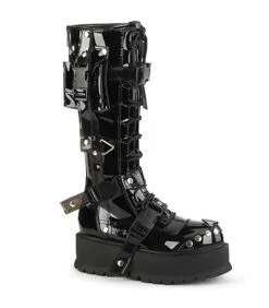 SLACKER-260 Plateau Stiefel Schwarz Lack | DemoniaCult